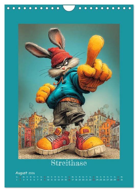Produktbild: Urban Rabbits. Coole Stadthasen mit Charakter (Wandkalender 2026 DIN A4 hoch), CALVENDO Monatskalender