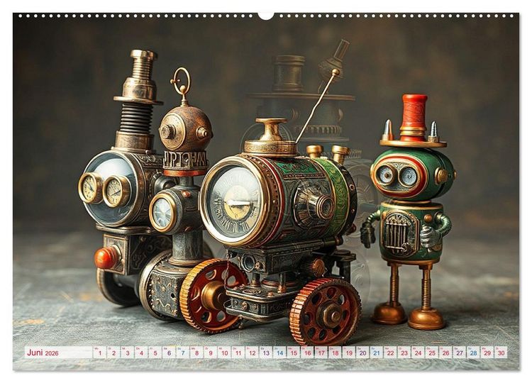 Produktbild: Mechanische Wunderwelten - Ein Jahr mit Steampunk Toys (hochwertiger Premium Wandkalender 2026 DIN A2 quer), Kunstdruck in Hochglanz