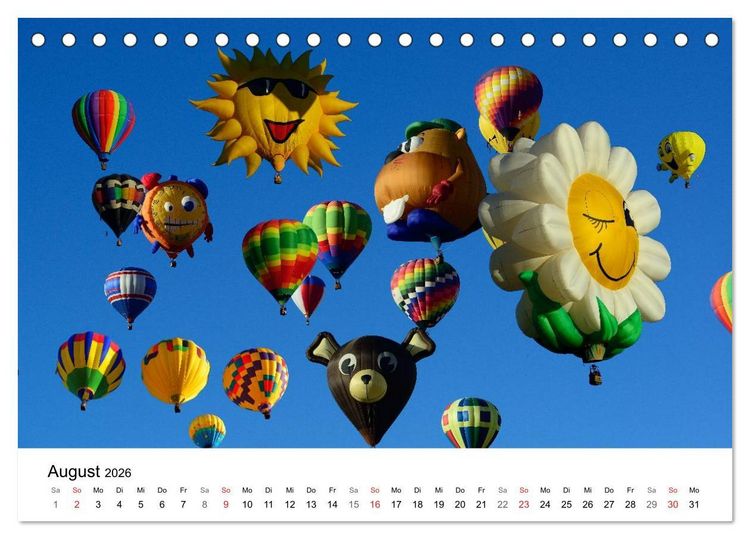 Produktbild: Balloon Fiesta New Mexico (Tischkalender 2026 DIN A5 quer), CALVENDO Monatskalender