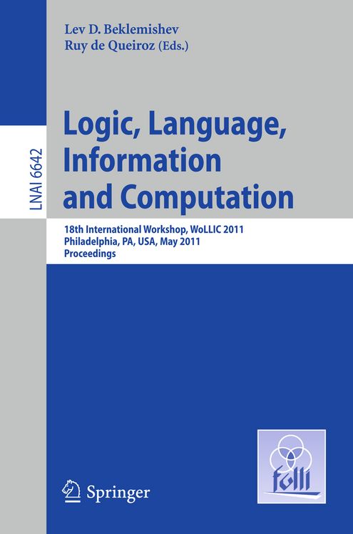 Produktbild: Logic, Language, Information, and Computation