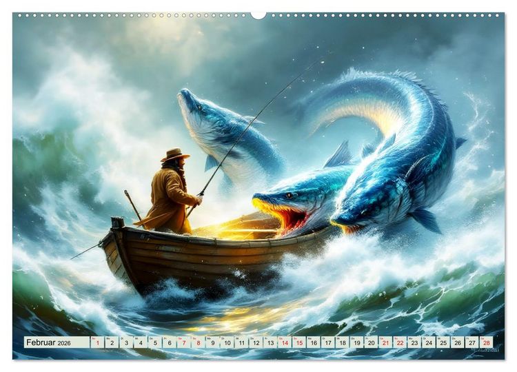 Produktbild: Die unbezwingbaren Fische (hochwertiger Premium Wandkalender 2026 DIN A2 quer), Kunstdruck in Hochglanz