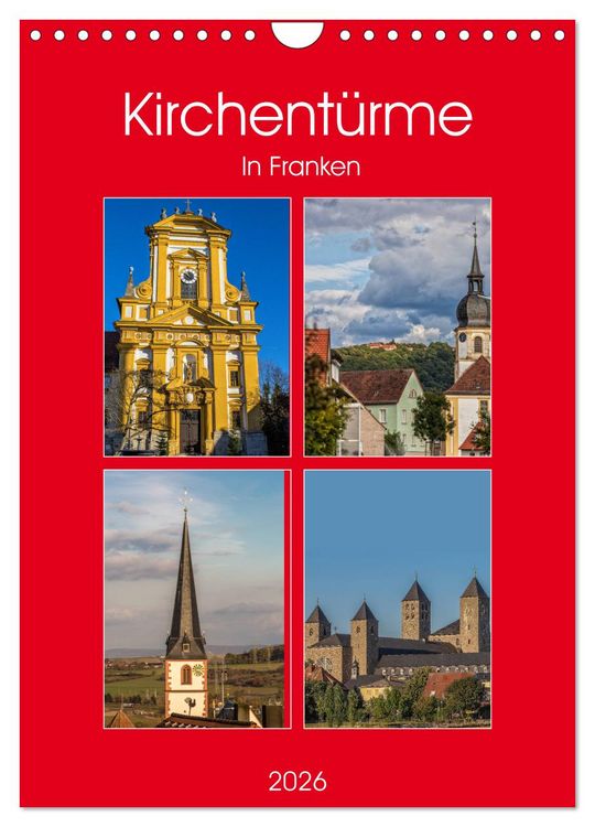 Produktbild: Kirchent&uuml;rme in Franken (Wandkalender 2026 DIN A4 hoch), CALVENDO Monatskalender