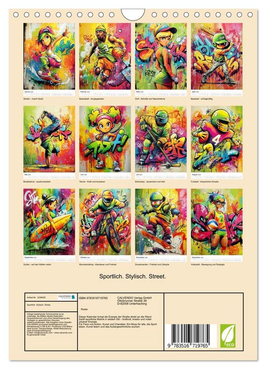 Produktbild: Sportlich. Stylisch. Street. (Wandkalender 2026 DIN A4 hoch), CALVENDO Monatskalender