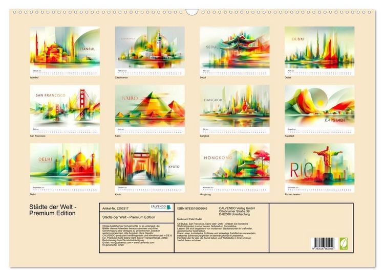 Produktbild: St&auml;dte der Welt - Premium Edition (Wandkalender 2027 DIN A2 quer), CALVENDO Monatskalender