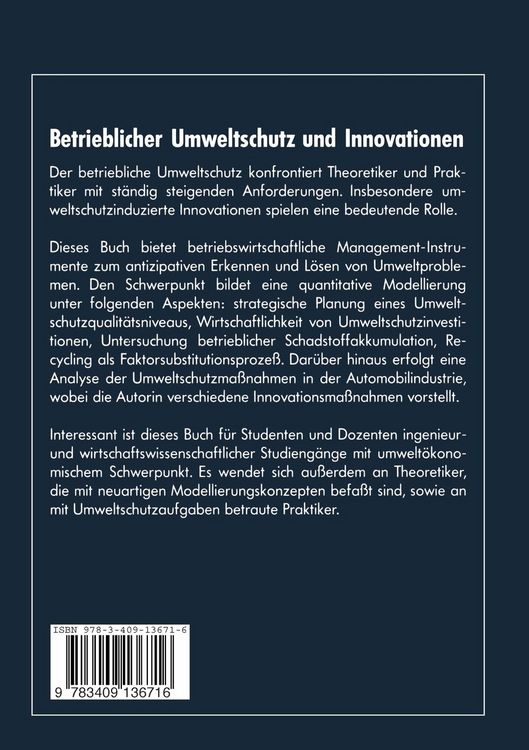 Produktbild: Betrieblicher Umweltschutz und Innovationen
