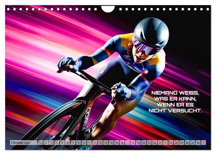 Produktbild: Rennrad und Motivation (Wandkalender 2026 DIN A4 quer), CALVENDO Monatskalender