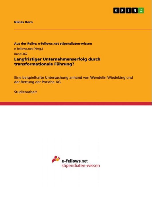 Produktbild: Langfristiger Unternehmenserfolg durch transformationale F&uuml;hrung?