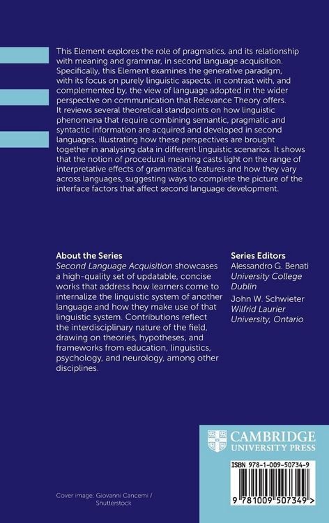 Produktbild: Pragmatics, Grammar and Meaning in SLA
