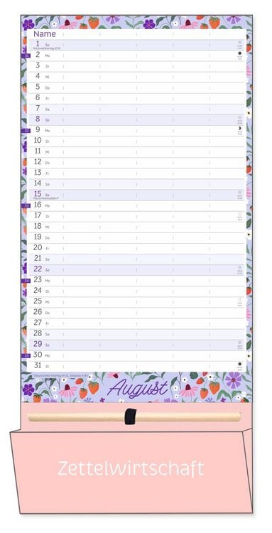 Produktbild: Deko-Familienplaner mit Tasche Flower Time 2027
