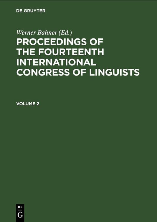 Produktbild: Proceedings of the Fourteenth International Congress of Linguists. Volume 2