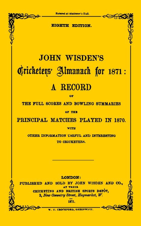 Produktbild: Wisden Cricketers' Almanack 1871