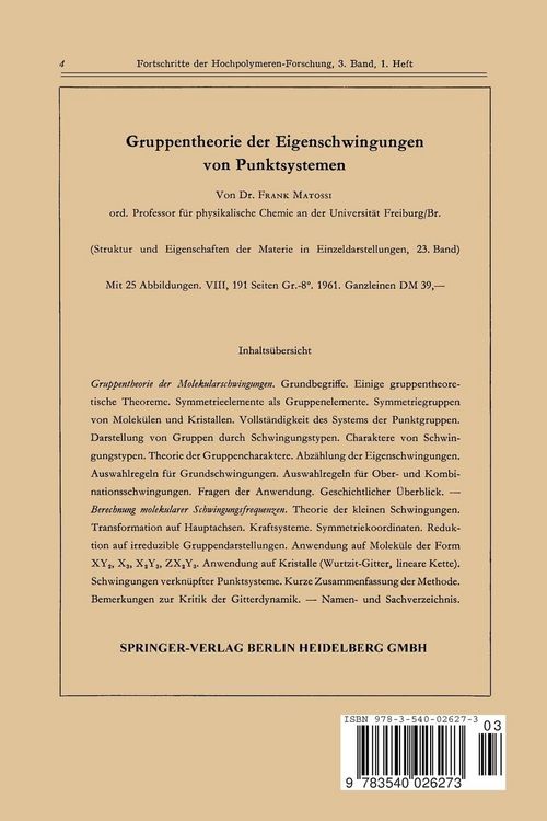 Produktbild: Fortschritte der Hochpolymeren-Forschung / Advances in Polymer Science
