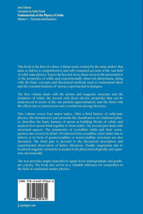Produktbild: Fundamentals of the Physics of Solids