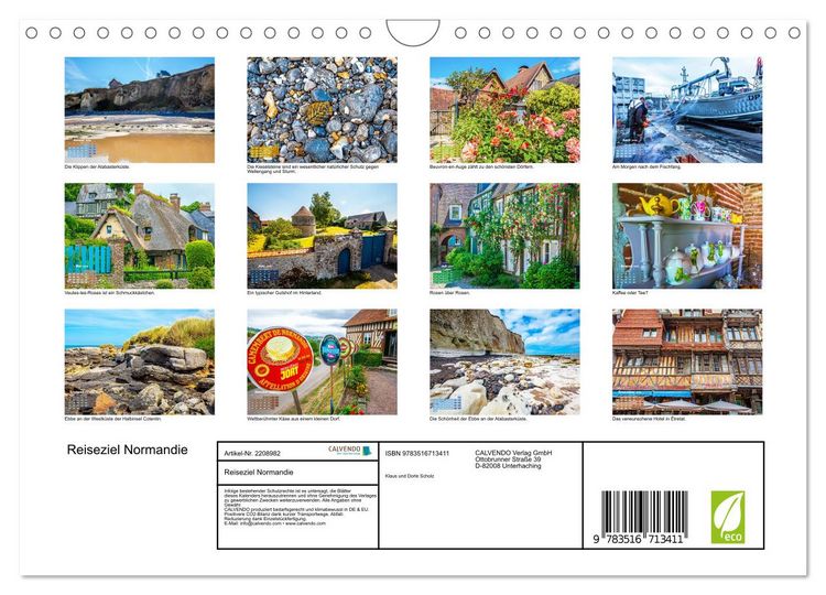 Produktbild: Reiseziel Normandie (Wandkalender 2026 DIN A4 quer), CALVENDO Monatskalender