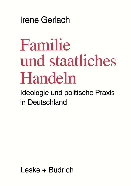 Produktbild: Familie und staatliches Handeln