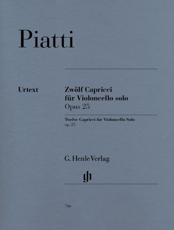 Produktbild: Alfredo Piatti - 12 Capricci op. 25 f&uuml;r Violoncello solo