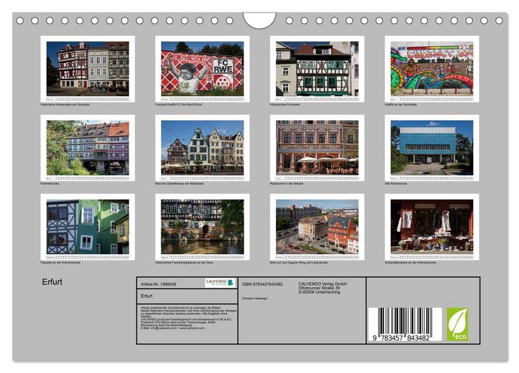 Produktbild: Erfurt (Wandkalender 2026 DIN A4 quer), CALVENDO Monatskalender