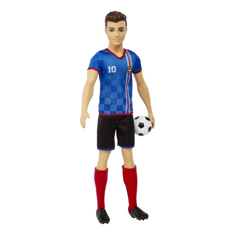 Produktbild: Ken Fu&szlig;ballspieler-Puppe, kurze Haare, Trikot mit der Nummer 10, Fu&szlig;ball, Stol