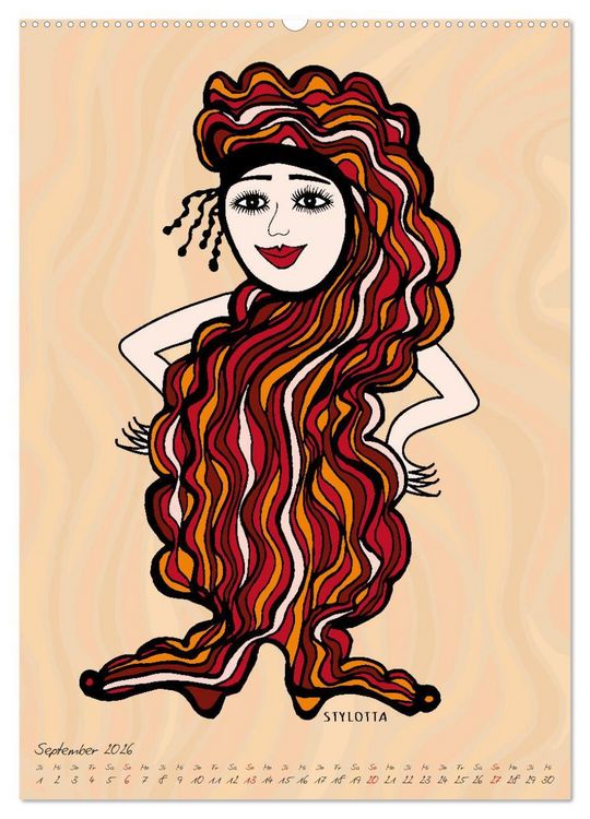 Produktbild: Die HAIRSTYLAS Trendfrisuren (hochwertiger Premium Wandkalender 2026 DIN A2 hoch), Kunstdruck in Hochglanz