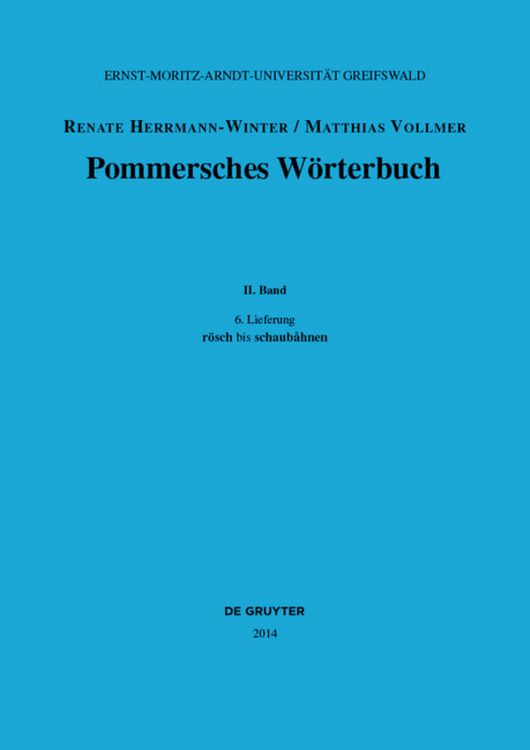 Produktbild: Pommersches W&ouml;rterbuch / r&ouml;sch bis schaub&aring;hnen