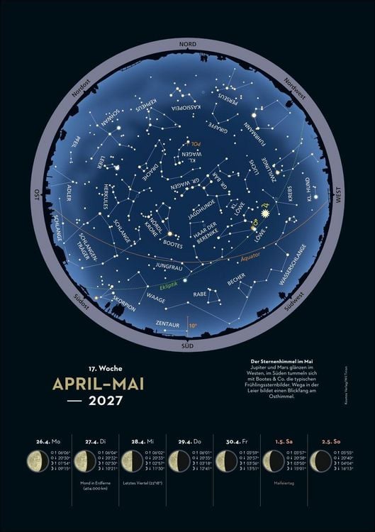 Produktbild: KOSMOS Himmelsjahr Wochen-Kulturkalender 2027 - Der Wandkalender f&uuml;r jede Woche