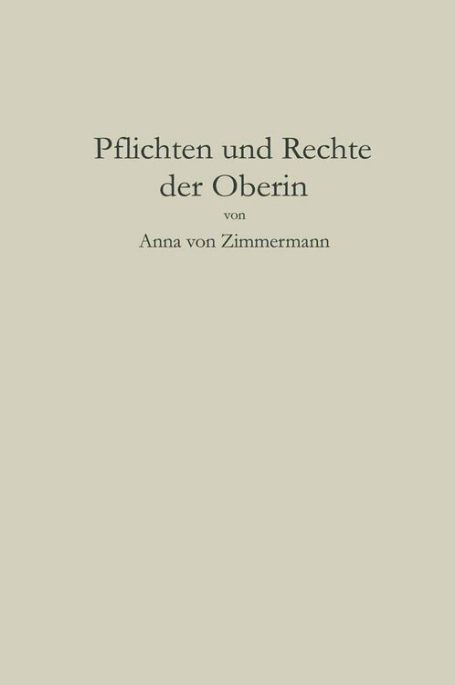 Produktbild: Pflichten und Rechte der Oberin