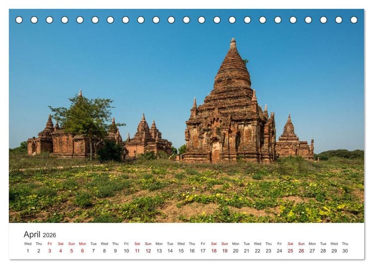 Produktbild: Bagan - Pagodas in the forest (Desk Calendar 2026 DIN A5 landscape), CALVENDO 12 Month DeskCalendar