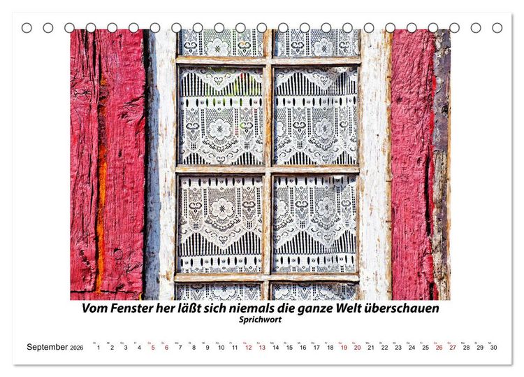 Produktbild: Fenster Gedanken (Tischkalender 2026 DIN A5 quer), CALVENDO Monatskalender