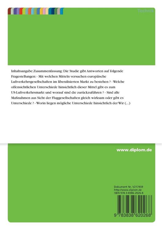 Produktbild: Strategien europ&auml;ischer Linienfluggesellschaften zur Sicherung ihres wirtschaftlichen Erfolges im liberalisierten europ&auml;ischen Luftverkehr