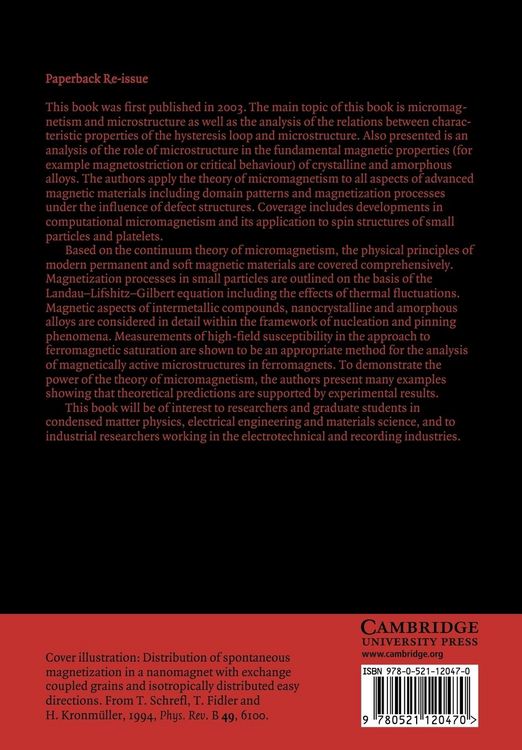 Produktbild: Micromagnetism and the Microstructure of Ferromagnetic Solids