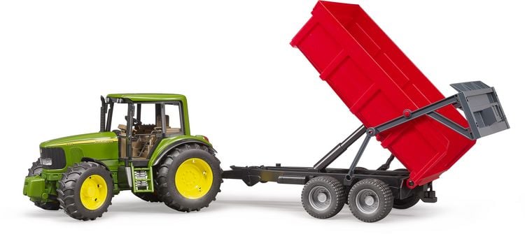 Produktbild: bruder 02057 John Deere 6920 + Wannenkippanh&auml;nger (rot)
