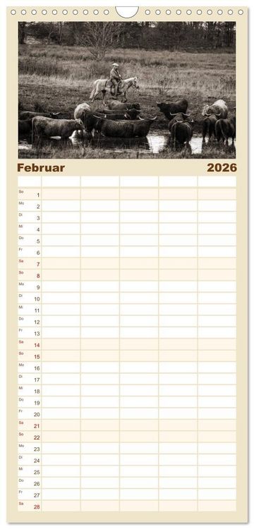 Produktbild: Familienplaner 2026 - Westernreiten mit 5 Spalten (Wandkalender, 21 x 45 cm) CALVENDO