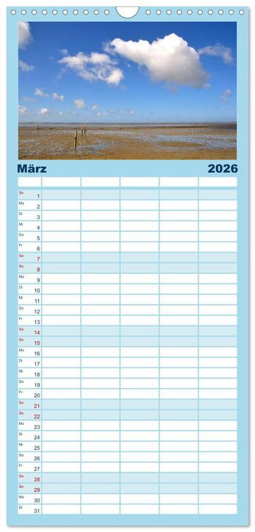 Produktbild: Familienplaner 2026 - MEER - Mehr! mit 5 Spalten (Wandkalender, 21 x 45 cm) CALVENDO