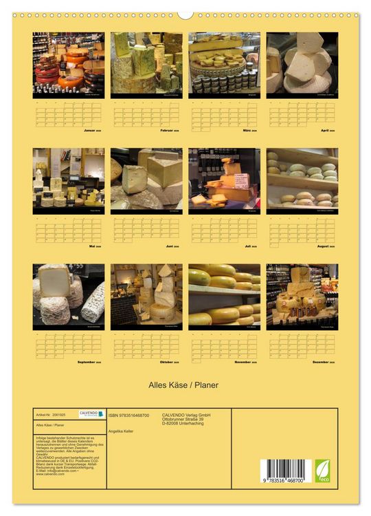 Produktbild: Alles K&auml;se / Planer (hochwertiger Premium Wandkalender 2026 DIN A2 hoch), Kunstdruck in Hochglanz