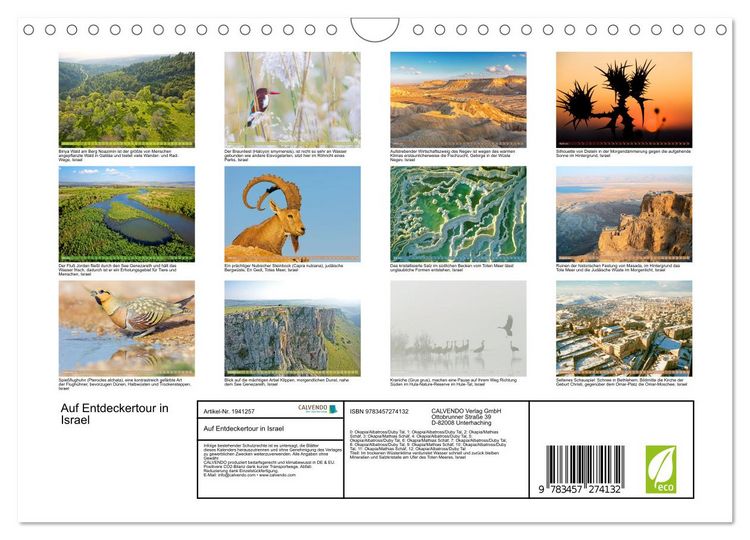 Produktbild: Auf Entdeckertour in Israel (Wandkalender 2026 DIN A4 quer), CALVENDO Monatskalender