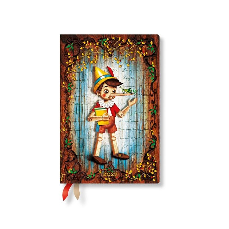 Produktbild: 2027 Carlo Collodi, Pinocchio Mini Horizontal Softcover 12-Month Weekly Planner, 176pg, 100gsm by Paperblanks (Fairy Tale Collection)