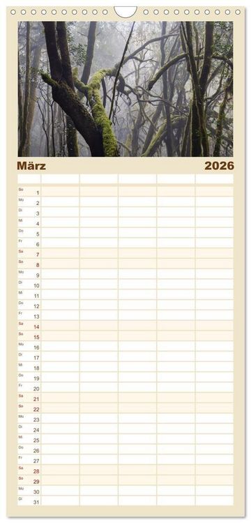 Produktbild: Familienplaner 2026 - Die Kanaren &ndash; Faszinierende Inseln im Atlantik mit 5 Spalten (Wandkalender, 21 x 45 cm) CALVENDO