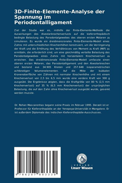 Produktbild: 3D-Finite-Elemente-Analyse der Spannung im Periodontalligament