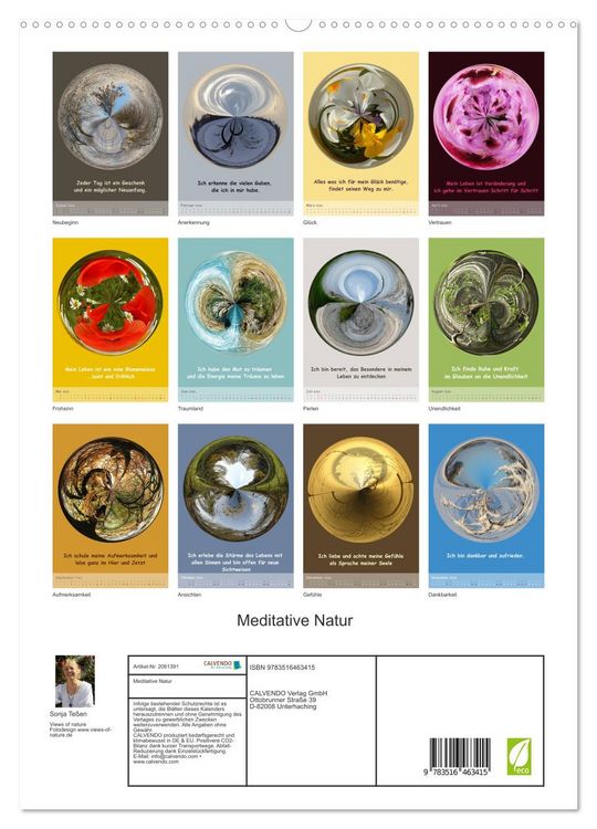 Produktbild: Meditative Natur (hochwertiger Premium Wandkalender 2026 DIN A2 hoch), Kunstdruck in Hochglanz