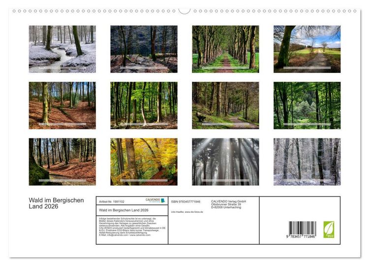 Produktbild: Wald im Bergischen Land 2026 (hochwertiger Premium Wandkalender 2026 DIN A2 quer), Kunstdruck in Hochglanz