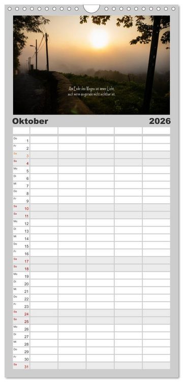 Produktbild: Familienplaner 2026 - wundersch&ouml;ne Lichtmomente mit 5 Spalten (Wandkalender, 21 x 45 cm) CALVENDO