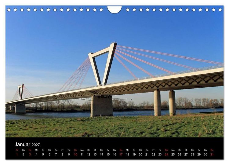 Produktbild: Von Ufer zu Ufer, Wege &uuml;ber den Rhein in D&uuml;sseldorf (Wandkalender 2027 DIN A4 quer), CALVENDO Monatskalender