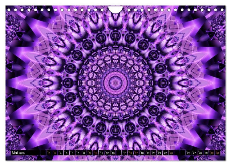 Produktbild: Energie - Mandalas, Spiritualit&auml;t durch die Farbe Lila (Wandkalender 2026 DIN A4 quer), CALVENDO Monatskalender