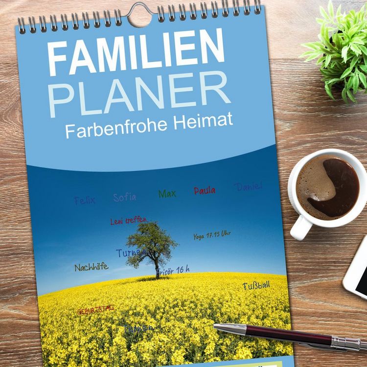 Produktbild: Familienplaner 2026 - Farbenfrohe Heimat mit 5 Spalten (Wandkalender, 21 x 45 cm) CALVENDO