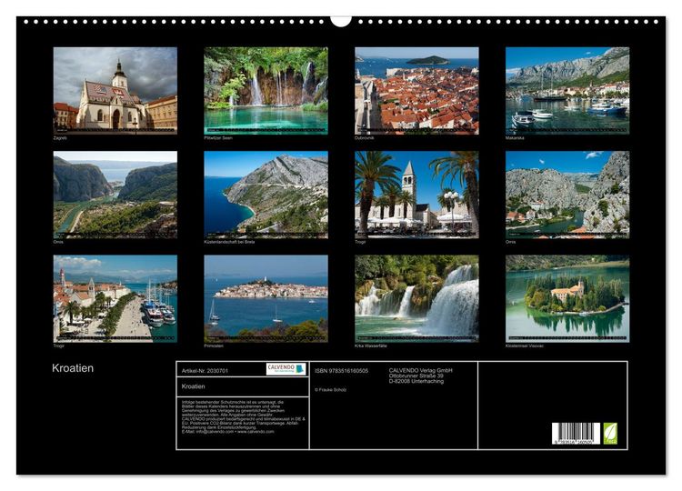 Produktbild: Kroatien (Wandkalender 2026 DIN A2 quer), CALVENDO Monatskalender
