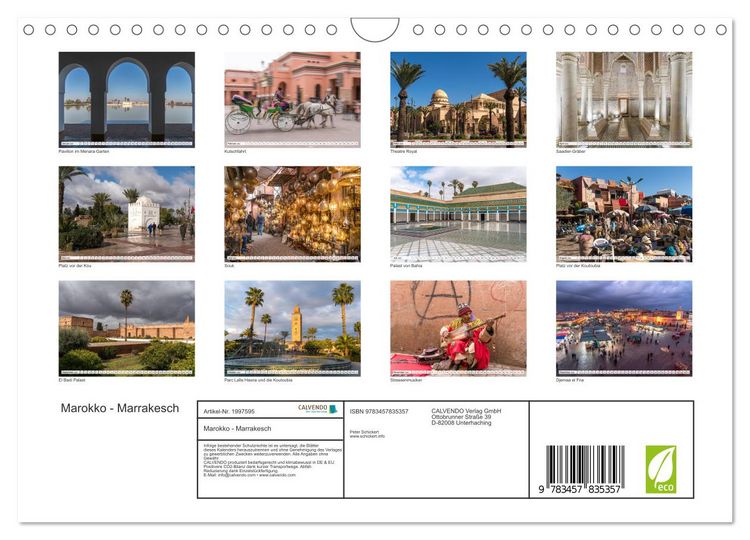 Produktbild: Marokko - Marrakesch (Wandkalender 2026 DIN A4 quer), CALVENDO Monatskalender