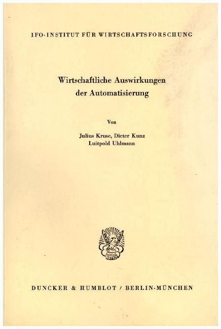 Produktbild: Wirtschaftliche Auswirkungen der Automatisierung.