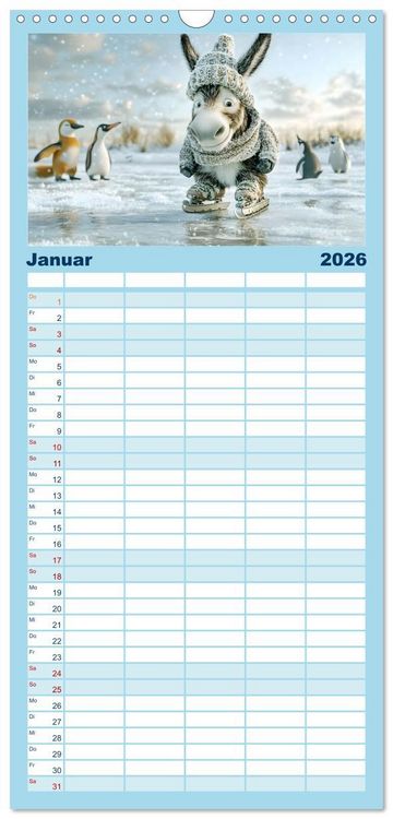 Produktbild: Familienplaner 2026 - Witzige Weisheiten f&uuml;r Kinder mit 5 Spalten (Wandkalender, 21 x 45 cm) CALVENDO