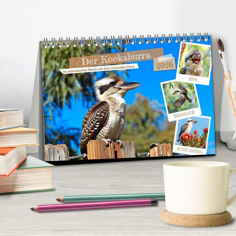 Produktbild: Der Kookaburra - Im australischen Busch mit dem lachenden Hans (Tischkalender 2026 DIN A5 quer), CALVENDO Monatskalender