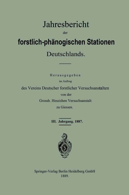Produktbild: Jahresbericht der forstlich-ph&auml;nologischen Stationen Deutschlands
